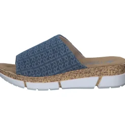 Rieker V2377, Plateau-Pantoletten, Damen, Blau