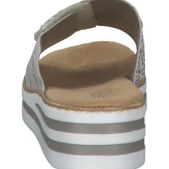 Rieker V0290, Plateau-Pantoletten, Damen, kreide-silver/fog-silver
