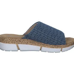 Rieker V2377, Plateau-Pantoletten, Damen, Blau