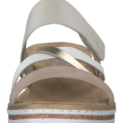 Rieker V3652, Plateau-Pantoletten, Damen, Rot