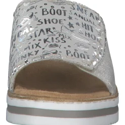 Rieker V0290, Plateau-Pantoletten, Damen, kreide-silver/fog-silver