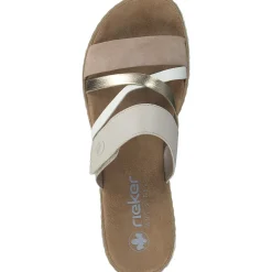 Rieker V3652, Plateau-Pantoletten, Damen, Rot