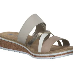 Rieker V3652, Plateau-Pantoletten, Damen, Rot