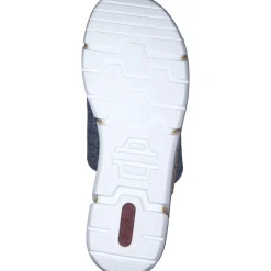 Rieker V2377, Plateau-Pantoletten, Damen, Blau