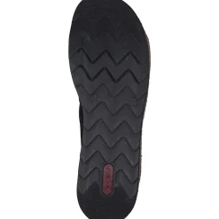 Rieker V7989, Plateau-Pantoletten, Damen, Schwarz