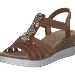 Rieker V3869, Plateau-Sandaletten, Damen, cayenne