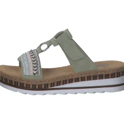 Rieker V79M6, Plateau-Pantoletten, Damen, pistazie