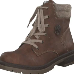 Rieker Y7428, Schnürstiefel, Damen, nuss-anik/kastanie/wood