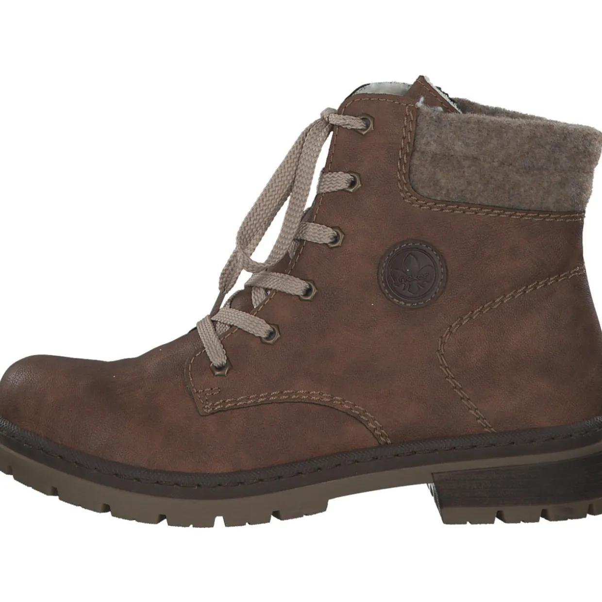 Rieker Y7428, Schnürstiefel, Damen, nuss-anik/kastanie/wood