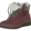 Rieker Z6620-33, Schnürstiefel, Damen, rot/schwarz-kiesel