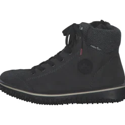 Rieker Z4251-45, Schnürstiefel, Damen, anthrazit/grau/schwarz