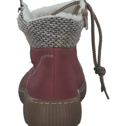 Rieker Z6620-33, Schnürstiefel, Damen, rot/schwarz-kiesel