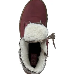 Rieker Z6620-33, Schnürstiefel, Damen, rot/schwarz-kiesel