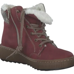 Rieker Z6620-33, Schnürstiefel, Damen, rot/schwarz-kiesel
