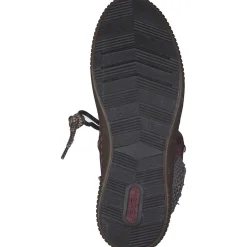 Rieker Z6620-33, Schnürstiefel, Damen, rot/schwarz-kiesel