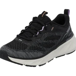 Skechers 150471, Schnürschuhe, Damen, BLACK KNIT / LAVENDER TRIM