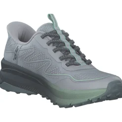 Skechers 180157-GYGR SWITCH BACK, Slip-On-Sneaker, Damen, GRAY / GREENTRIM