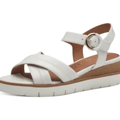 Tamaris 28202, Plateau-Sandaletten, Damen, WHITE LEATHER