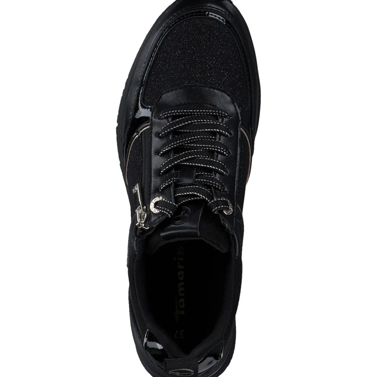 Tamaris 23721-42, Schnürschuhe, Damen, black/gold