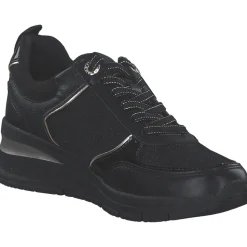 Tamaris 23721-42, Schnürschuhe, Damen, black/gold