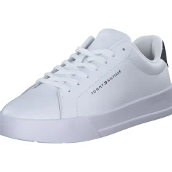 Tommy Hilfiger FM0FM052970LE TH COURT LEATHER GRAIN ESS, Klassische- & Business Schuhe, Herren, Whit