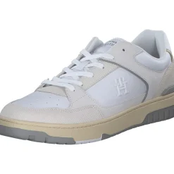 Tommy Hilfiger FM0FM05215YBS TH BASKET STREET LTH, Klassische- & Business Schuhe, Herren, Weiß (Whit